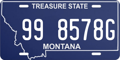 MT license plate 998578G