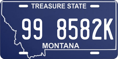 MT license plate 998582K