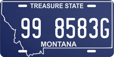 MT license plate 998583G