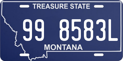 MT license plate 998583L