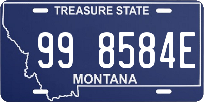 MT license plate 998584E