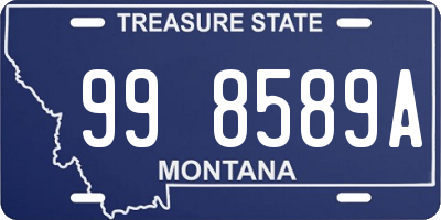 MT license plate 998589A