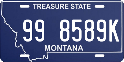 MT license plate 998589K