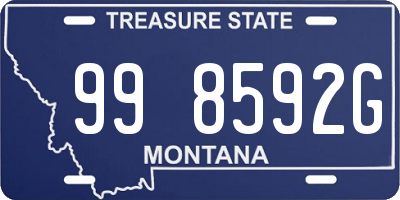 MT license plate 998592G