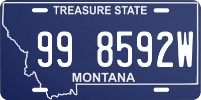 MT license plate 998592W