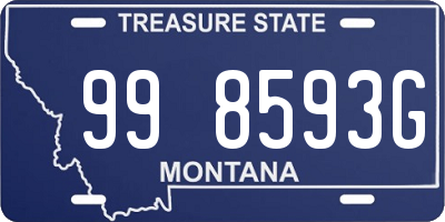 MT license plate 998593G