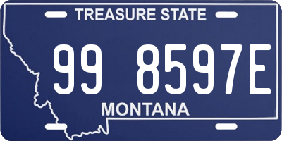 MT license plate 998597E