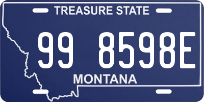 MT license plate 998598E