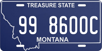 MT license plate 998600C