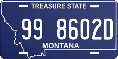 MT license plate 998602D