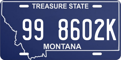 MT license plate 998602K