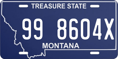 MT license plate 998604X