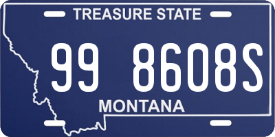 MT license plate 998608S