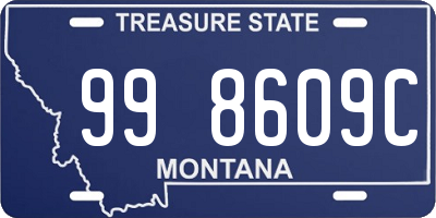 MT license plate 998609C