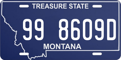 MT license plate 998609D