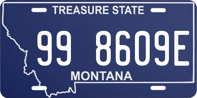 MT license plate 998609E