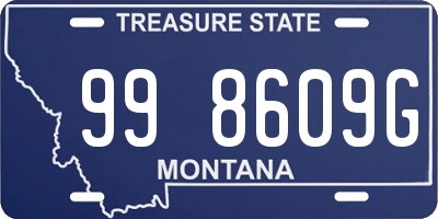 MT license plate 998609G