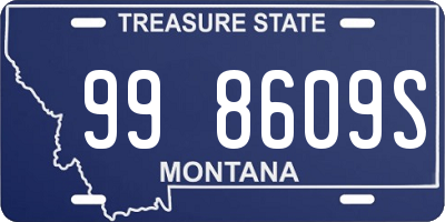 MT license plate 998609S