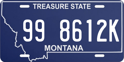 MT license plate 998612K