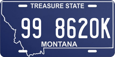 MT license plate 998620K