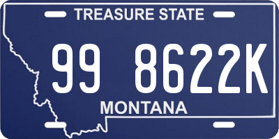 MT license plate 998622K