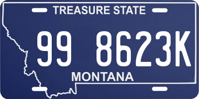 MT license plate 998623K