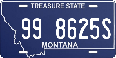 MT license plate 998625S