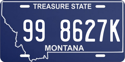 MT license plate 998627K