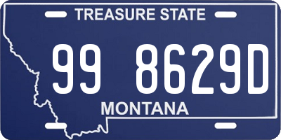 MT license plate 998629D