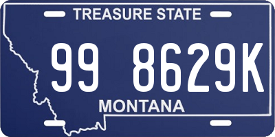 MT license plate 998629K