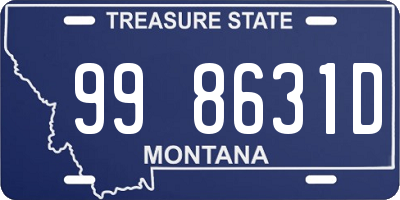 MT license plate 998631D