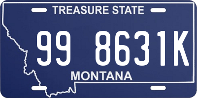 MT license plate 998631K