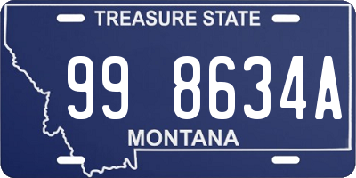 MT license plate 998634A