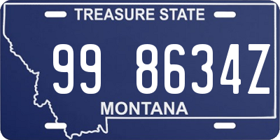 MT license plate 998634Z