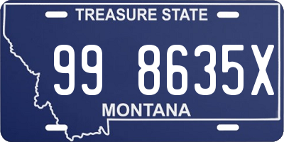 MT license plate 998635X