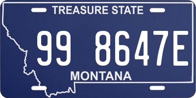 MT license plate 998647E