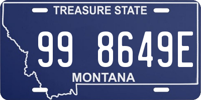 MT license plate 998649E