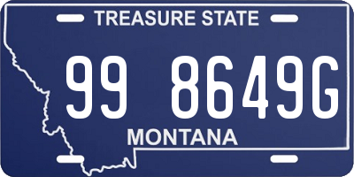 MT license plate 998649G