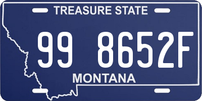 MT license plate 998652F