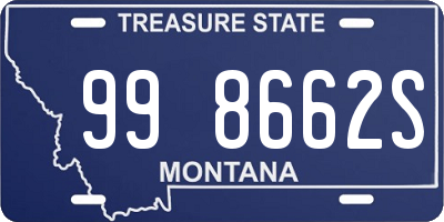 MT license plate 998662S