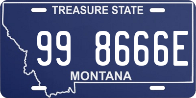 MT license plate 998666E