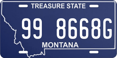 MT license plate 998668G