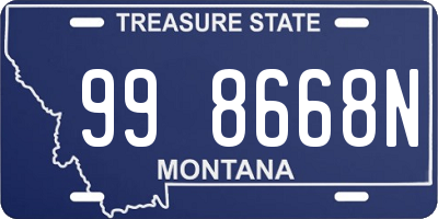 MT license plate 998668N