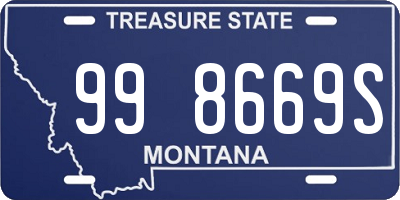 MT license plate 998669S