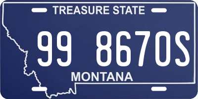 MT license plate 998670S