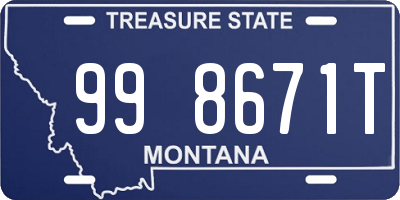 MT license plate 998671T