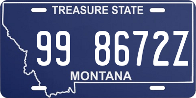 MT license plate 998672Z