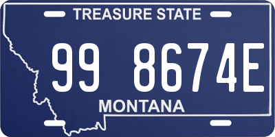 MT license plate 998674E