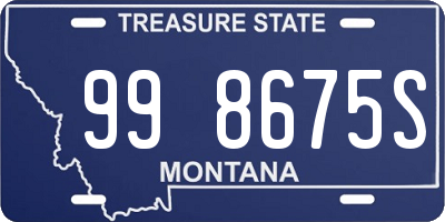 MT license plate 998675S