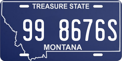 MT license plate 998676S